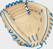 Rawlings Heart Of The Hide  Series Catchers Mitt 32.5-Inch Baseball Glove  - Right Hand Thrower - Camel/Royal