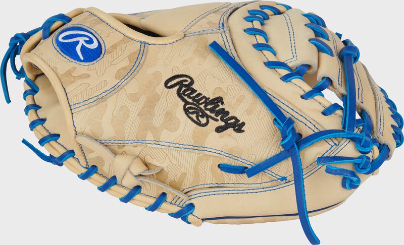 Rawlings Heart Of The Hide  Series Catchers Mitt 32.5-Inch Baseball Glove  - Right Hand Thrower - Camel/Royal