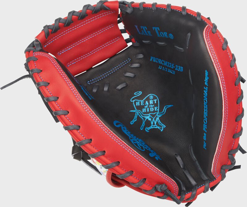 Rawlings Heart Of The Hide  Series Catchers Mitt 33.5-Inch Baseball Glove  - Right Hand Thrower - Black/Splatter
