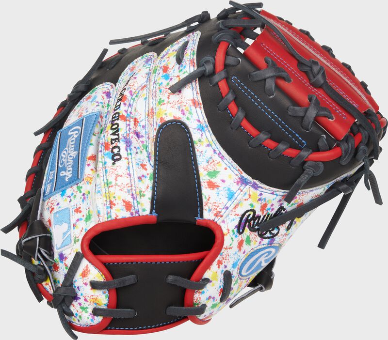 Rawlings Heart Of The Hide  Series Catchers Mitt 33.5-Inch Baseball Glove  - Right Hand Thrower - Black/Splatter