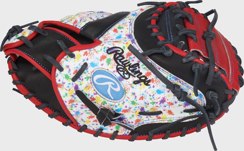 Rawlings Heart Of The Hide  Series Catchers Mitt 33.5-Inch Baseball Glove  - Right Hand Thrower - Black/Splatter
