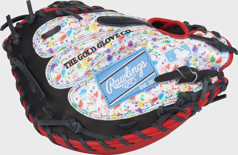 Rawlings Heart Of The Hide  Series Catchers Mitt 33.5-Inch Baseball Glove  - Right Hand Thrower - Black/Splatter