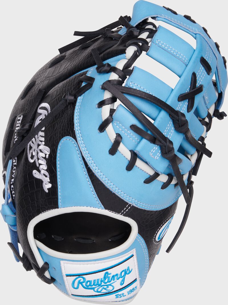 Rawlings Heart Of The Hide Series First Base Mitt 12.5-Inch Baseball Glove - Left Hand Thrower - Columbia Blue