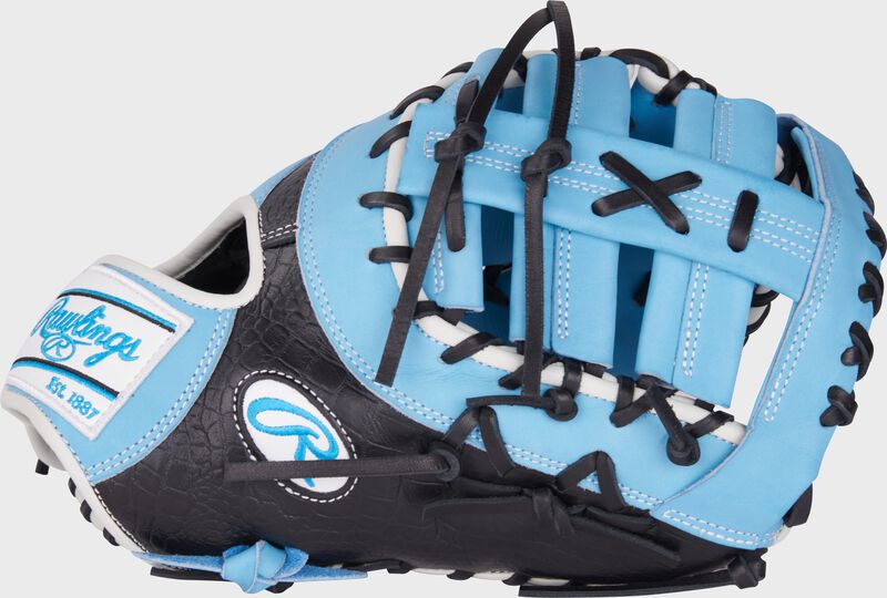 Rawlings Heart Of The Hide Series First Base Mitt 12.5-Inch Baseball Glove - Right Hand Thrower - Columbia Blue