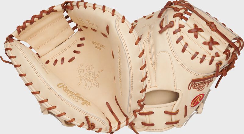 Rawlings Heart Of The Hide Series Catchers Mitt 34-Inch Baseball Glove - Right Hand Thrower - Camel