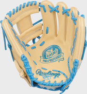 Rawlings Pro Preferred Series 11.5-Inch Baseball Glove - Right Hand Thrower - Camel/Columbia Blue