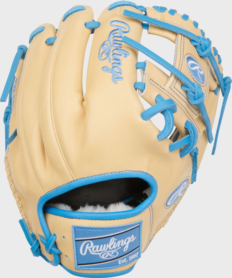 Rawlings Pro Preferred Series 11.5-Inch Baseball Glove - Right Hand Thrower - Camel/Columbia Blue