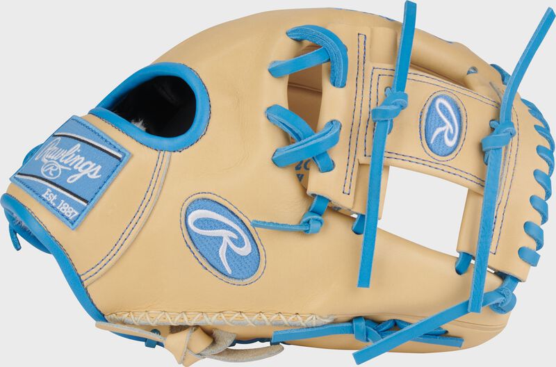 Rawlings Pro Preferred Series 11.5-Inch Baseball Glove - Right Hand Thrower - Camel/Columbia Blue