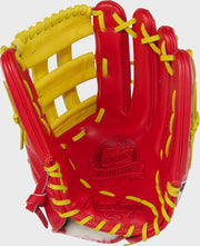 Rawlings Pro Preferred Series 12.75-Inch Baseball Glove - Left Hand Thrower - Scarlet/Yellow