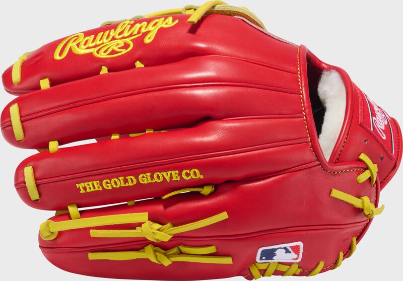 Rawlings Pro Preferred Series 12.75-Inch Baseball Glove - Right Hand Thrower - Scarlet/Yellow