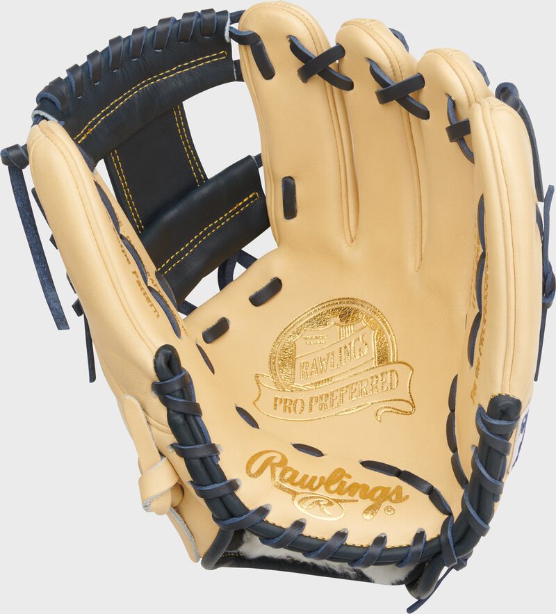 Rawlings Pro Preferred Series Anthony Volpe Gameday Pattern 11.5-Inch Baseball Glove - Right Hand Thrower - Camel/Navy