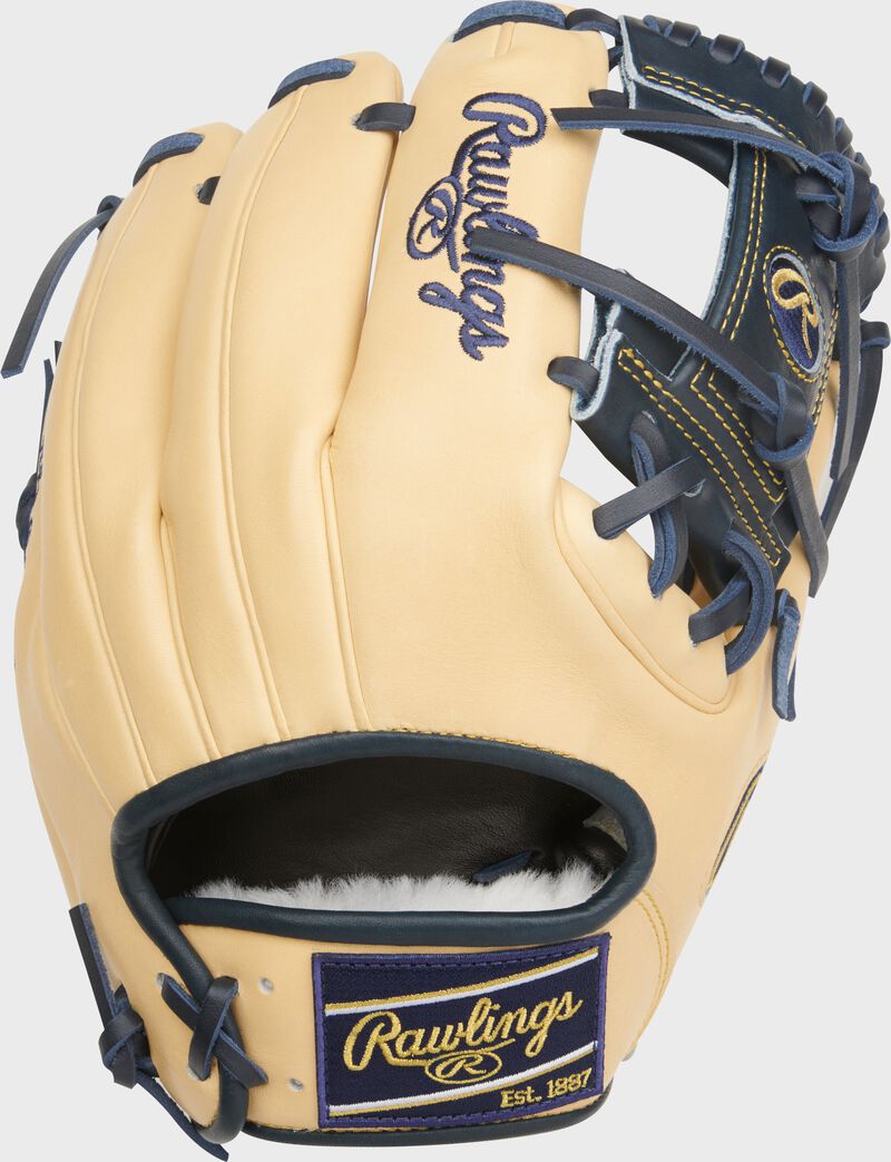 Rawlings Pro Preferred Series Anthony Volpe Gameday Pattern 11.5-Inch Baseball Glove - Right Hand Thrower - Camel/Navy