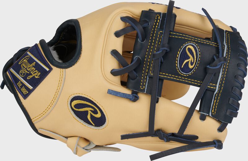 Rawlings Pro Preferred Series Anthony Volpe Gameday Pattern 11.5-Inch Baseball Glove - Right Hand Thrower - Camel/Navy