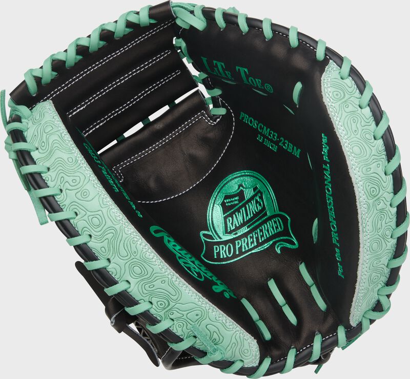 Rawlings Pro Preferred Series Catchers Mitt 33-Inch Baseball Glove - Right Hand Thrower - Black/Mint