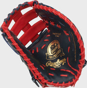 Rawlings Pro Preferred Series Vladimir Guerrero Jr. Gameday Pattern 13-Inch Baseball Glove - Right Hand Thrower - Navy/Scarlet