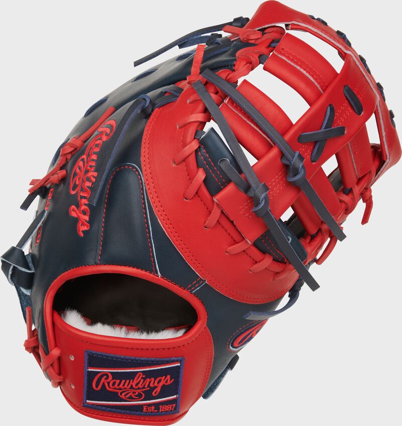 Rawlings Pro Preferred Series Vladimir Guerrero Jr. Gameday Pattern 13-Inch Baseball Glove - Right Hand Thrower - Navy/Scarlet