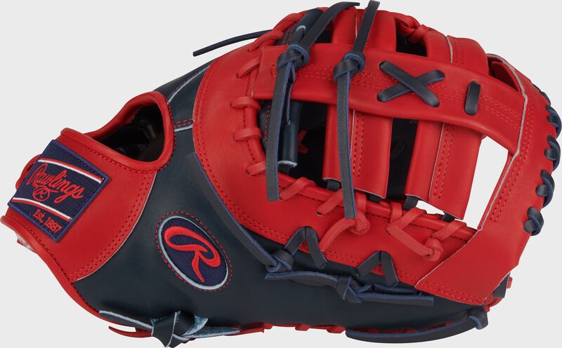 Rawlings Pro Preferred Series Vladimir Guerrero Jr. Gameday Pattern 13-Inch Baseball Glove - Left Hand Thrower - Navy/Scarlet