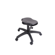 Polyurethane Ray Stool - Desk Height with Casters in Black Polyurethane
