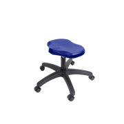 Polyurethane Ray Stool - Desk Height with Casters in Blue Polyurethane