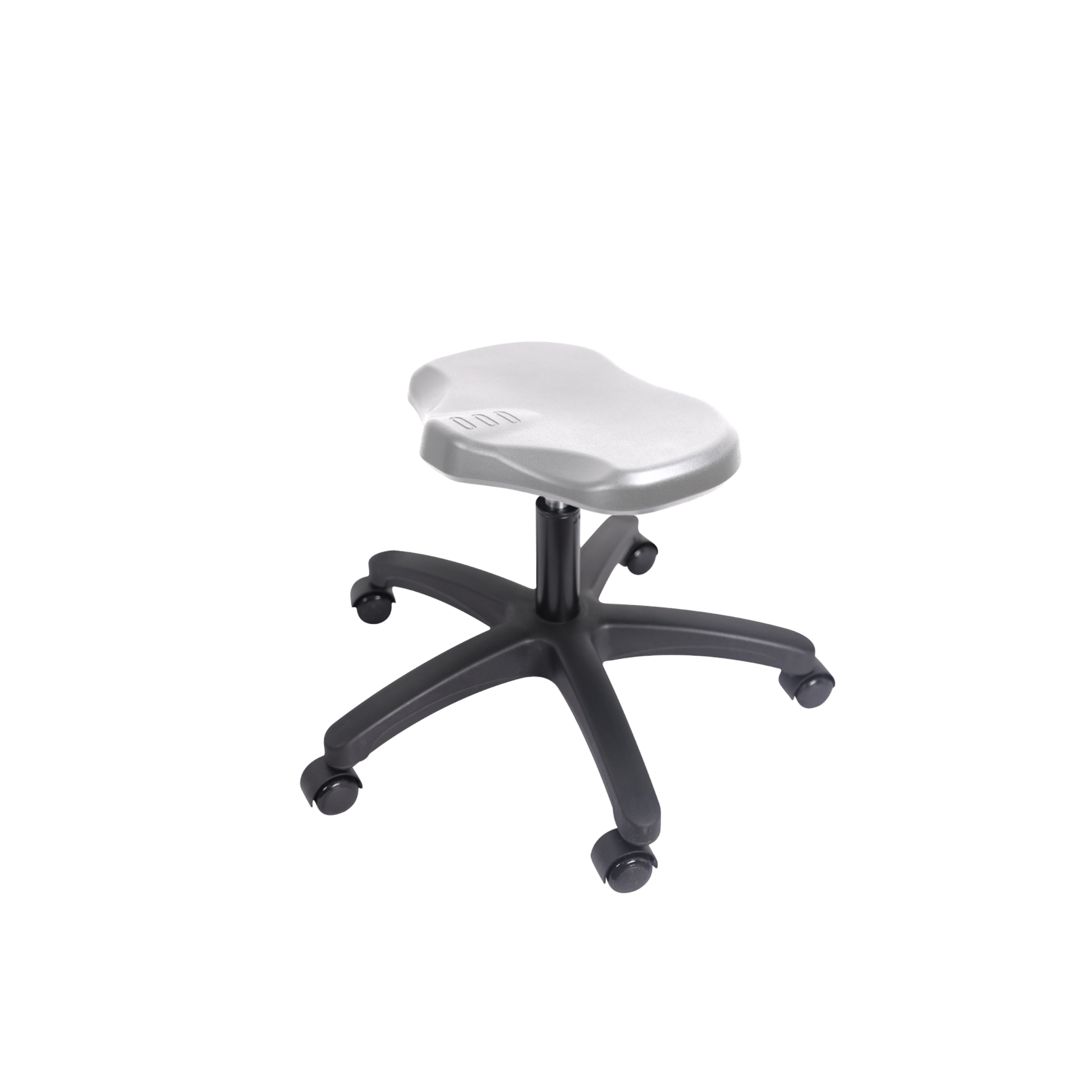 Polyurethane Ray Stool - Desk Height with Casters in Gray Polyurethane