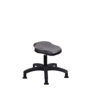 Polyurethane Ray Stool - Desk Height with Stationary Glides in Black Polyurethane
