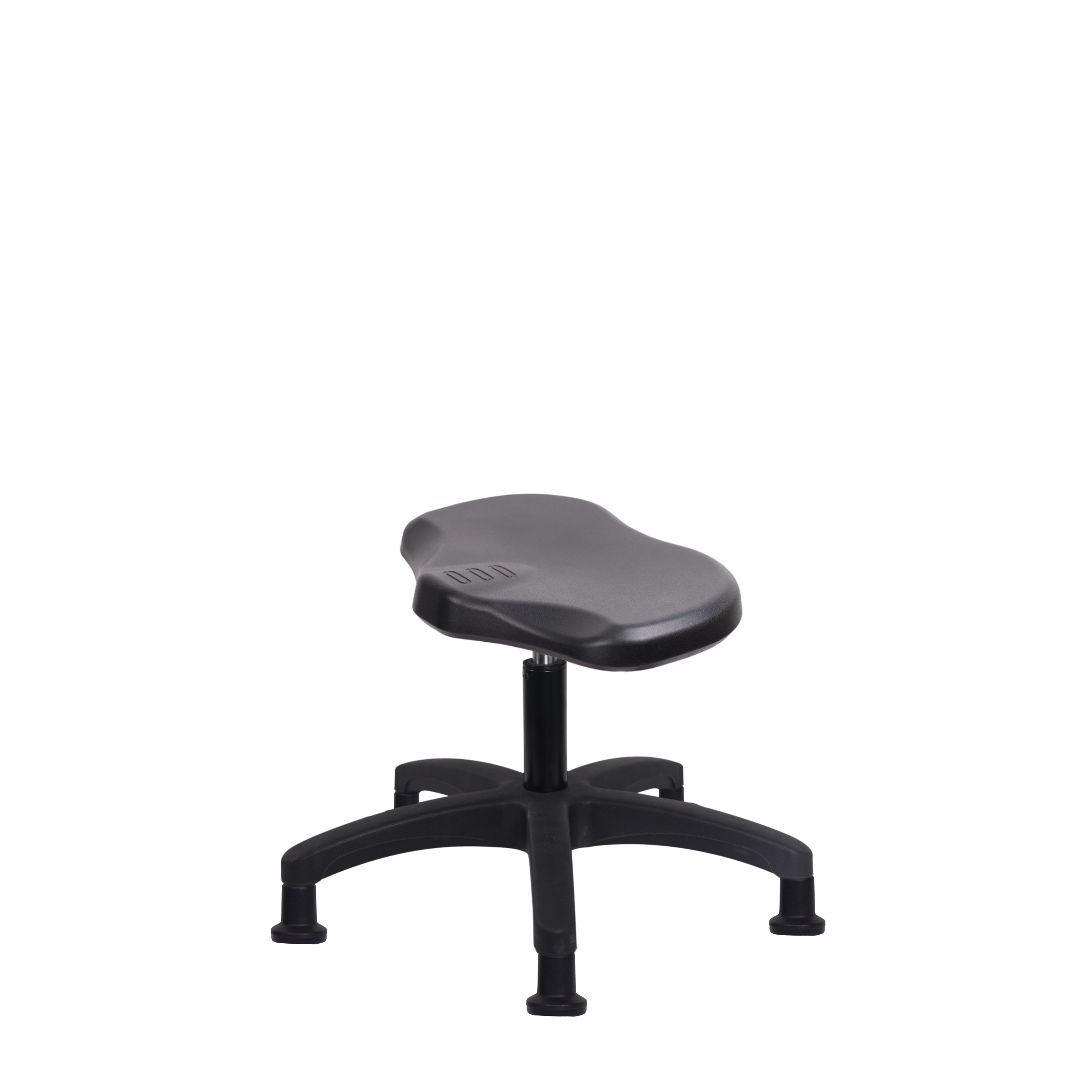 Polyurethane Ray Stool - Desk Height with Stationary Glides in Black Polyurethane