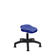 Polyurethane Ray Stool - Desk Height with Stationary Glides in Blue Polyurethane