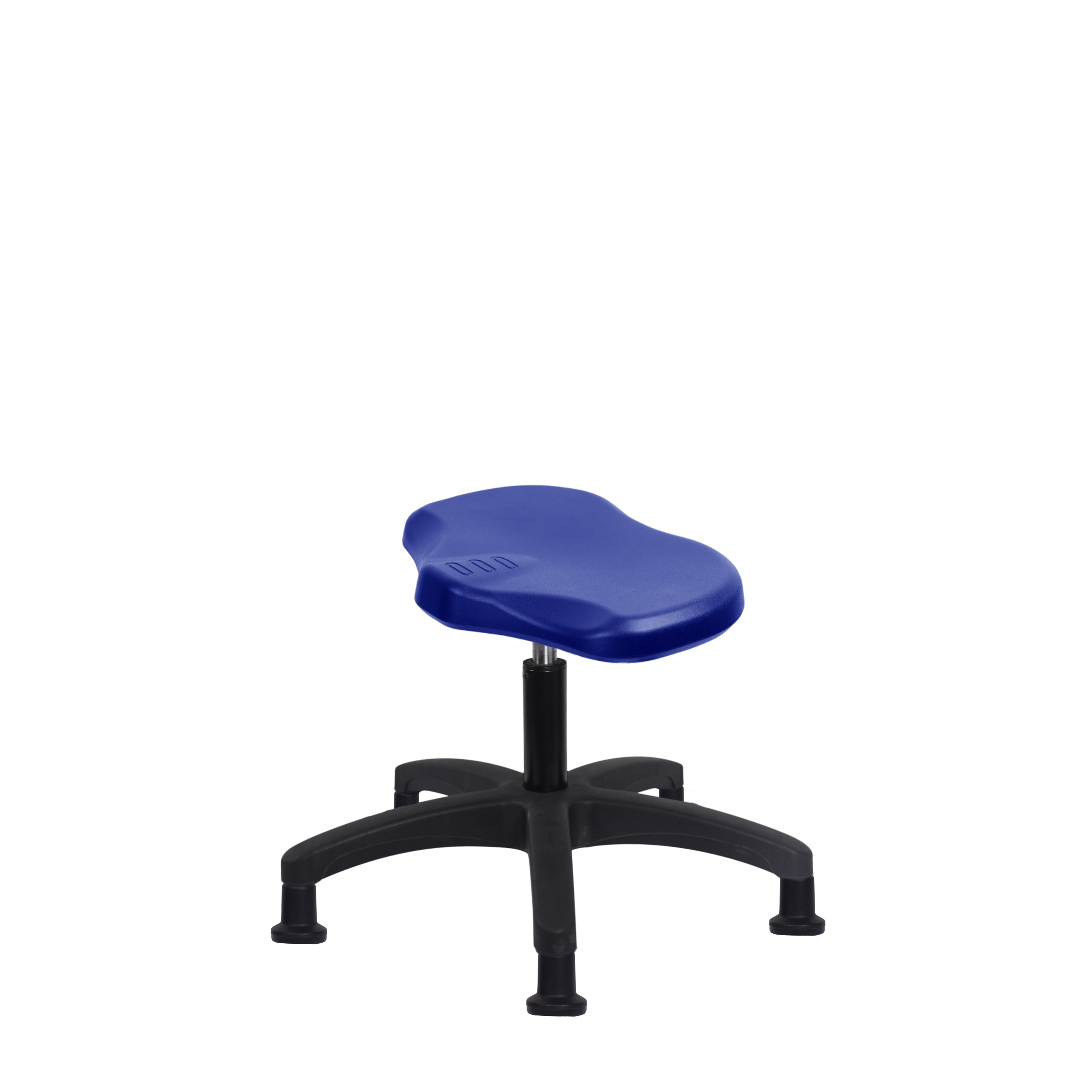 Polyurethane Ray Stool - Desk Height with Stationary Glides in Blue Polyurethane
