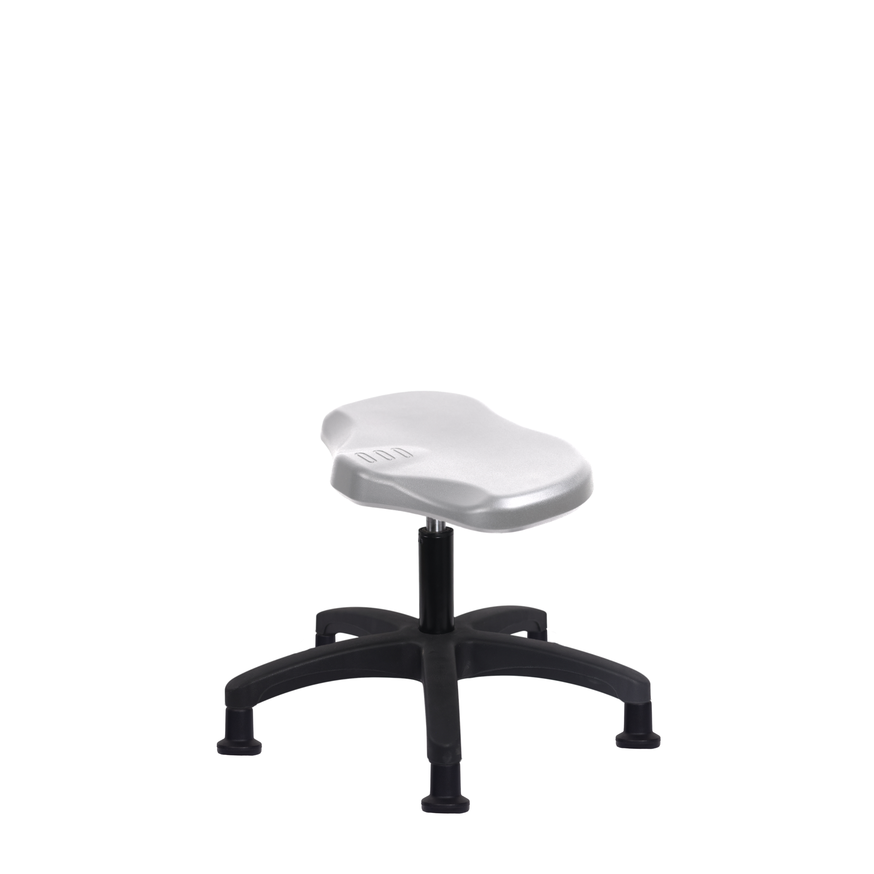 Polyurethane Ray Stool - Desk Height with Stationary Glides in Gray Polyurethane
