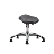 Polyurethane Ray Sit-Stand Stool Chrome - Desk Height with Stationary Glides in Black Polyurethane