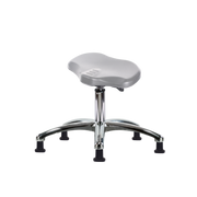 Polyurethane Ray Sit-Stand Stool Chrome - Desk Height with Stationary Glides in Gray Polyurethane