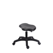 Polyurethane Ray Sit-Stand Stool - Desk Height with Casters in Black Polyurethane