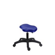 Polyurethane Ray Sit-Stand Stool - Desk Height with Casters in Blue Polyurethane