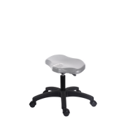 Polyurethane Ray Sit-Stand Stool - Desk Height with Casters in Gray Polyurethane