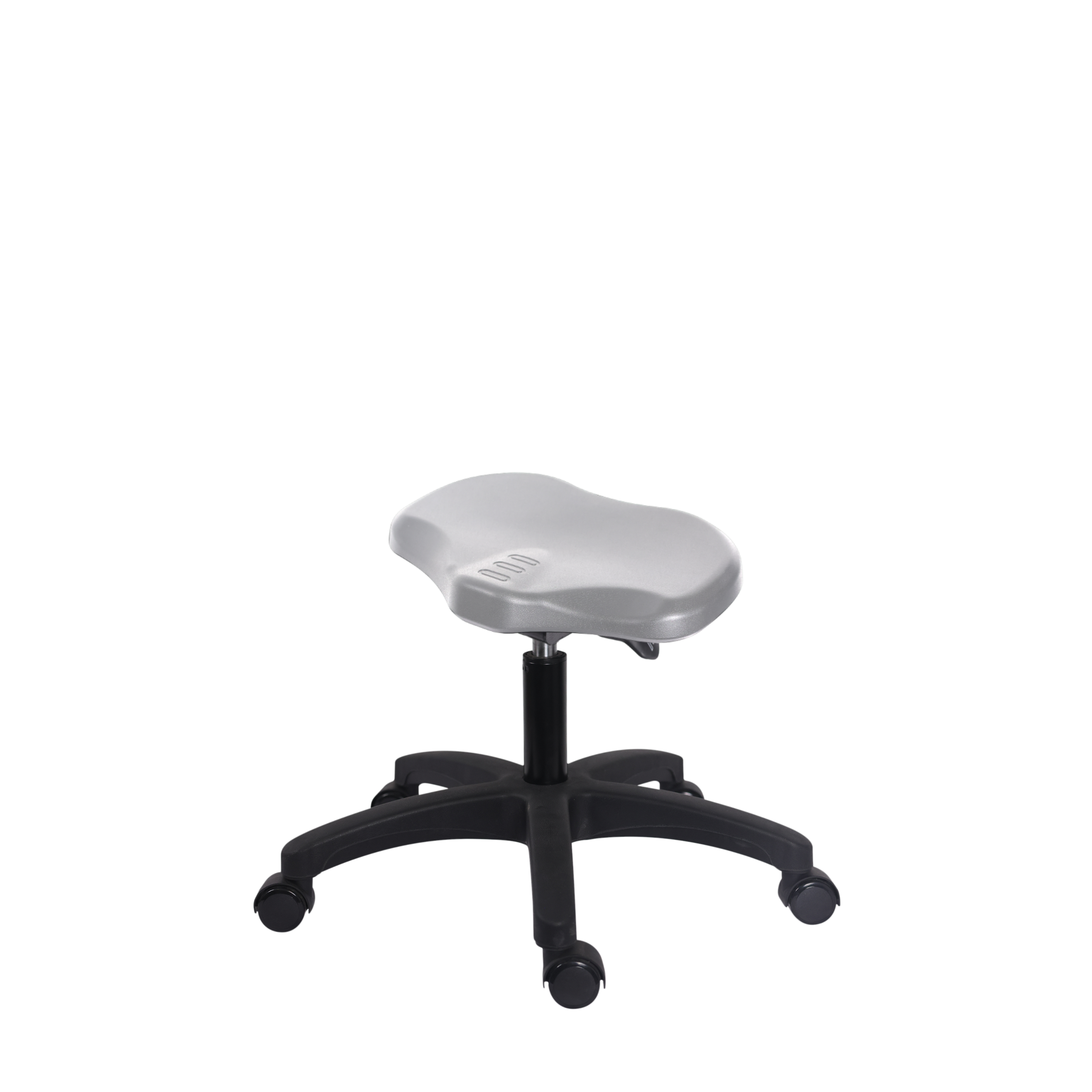 Polyurethane Ray Sit-Stand Stool - Desk Height with Casters in Gray Polyurethane