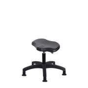 Polyurethane Ray Sit-Stand Stool - Desk Height with Stationary Glides in Black Polyurethane