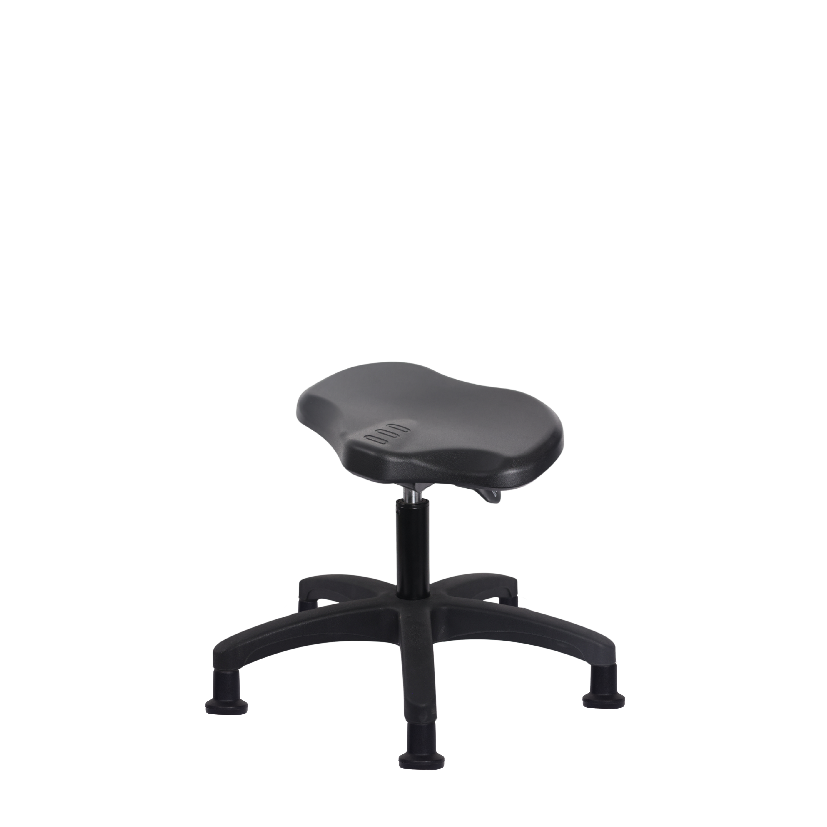 Polyurethane Ray Sit-Stand Stool - Desk Height with Stationary Glides in Black Polyurethane
