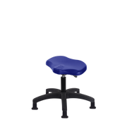 Polyurethane Ray Sit-Stand Stool - Desk Height with Stationary Glides in Blue Polyurethane