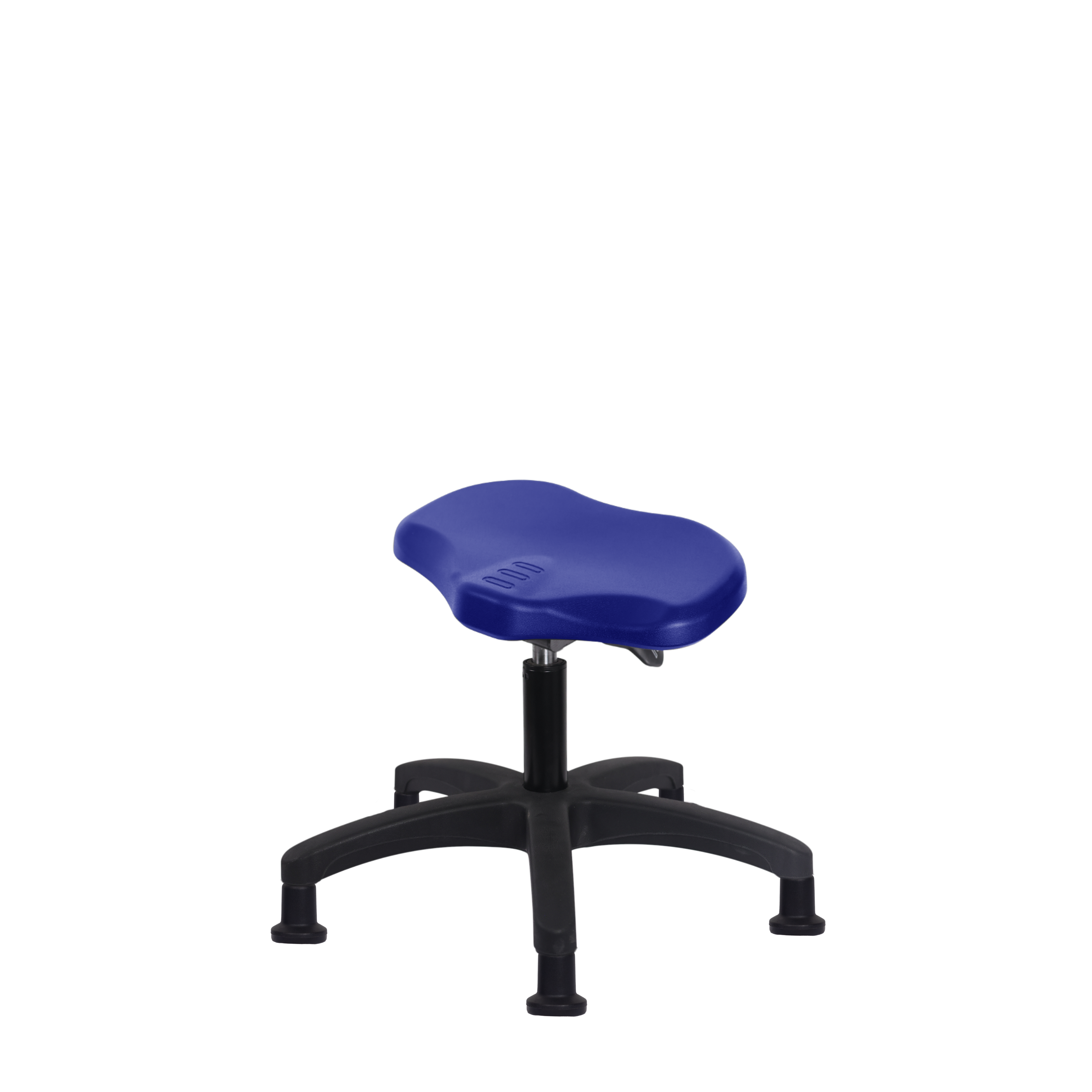 Polyurethane Ray Sit-Stand Stool - Desk Height with Stationary Glides in Blue Polyurethane