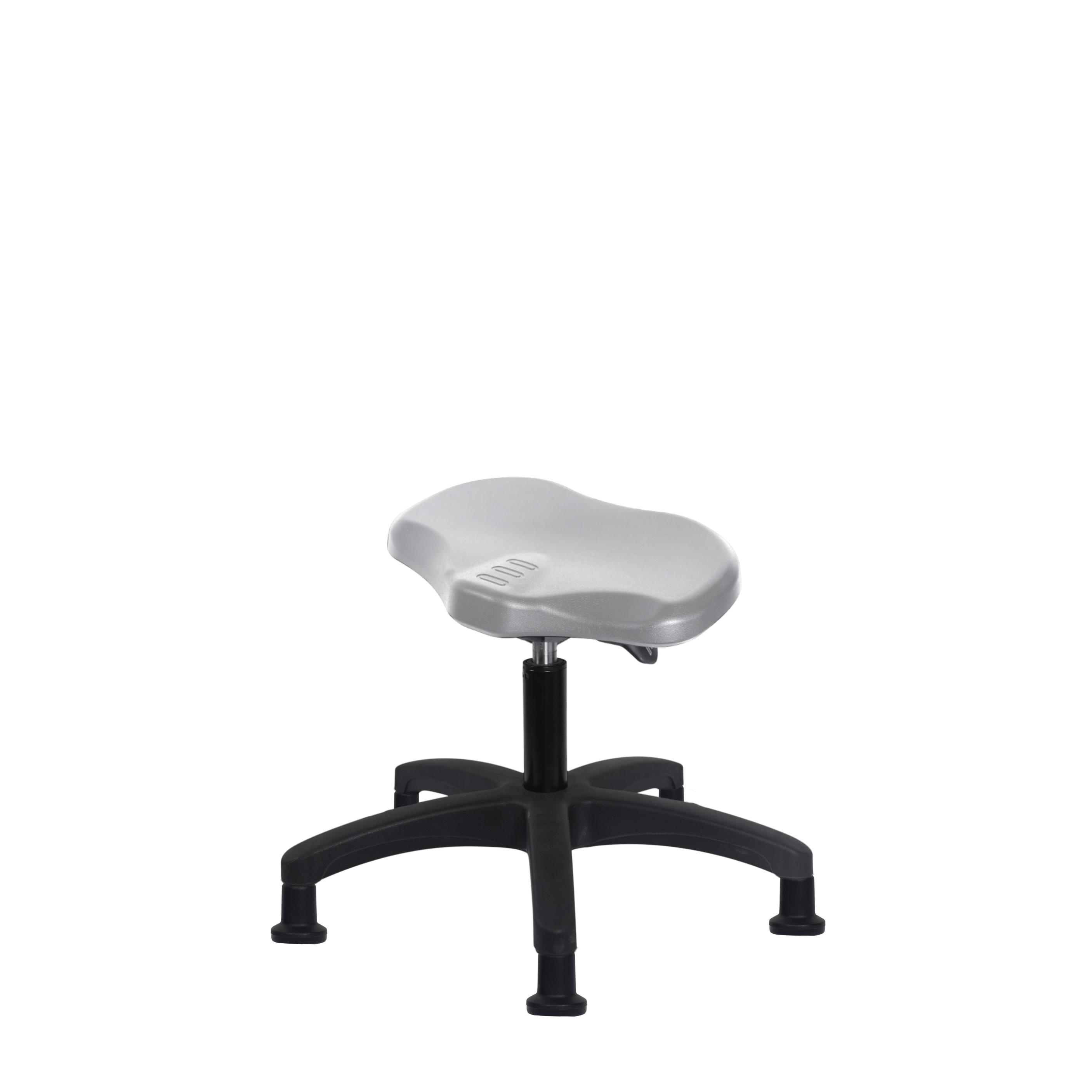 Polyurethane Ray Sit-Stand Stool - Desk Height with Stationary Glides in Gray Polyurethane