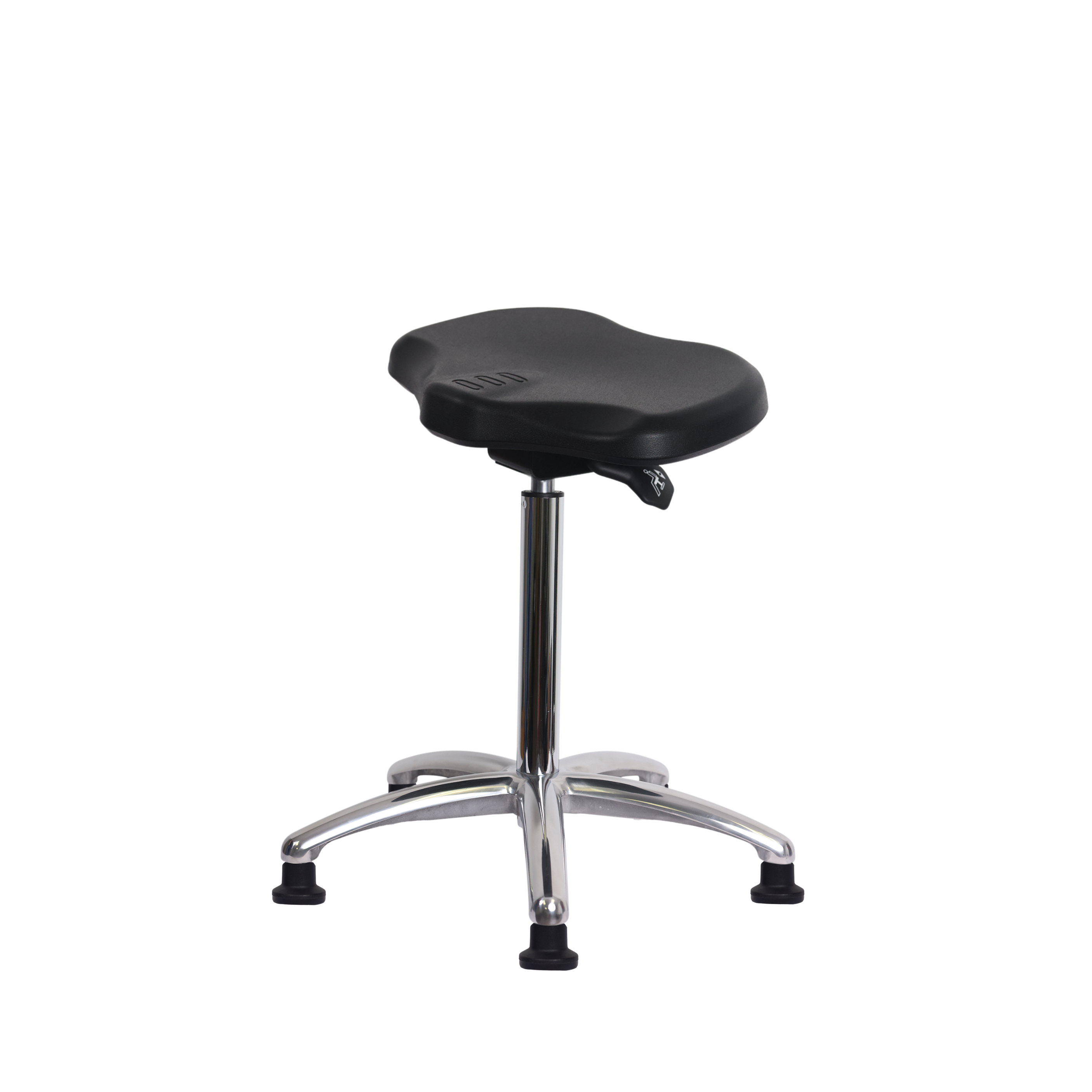 Polyurethane Ray Sit-Stand Chrome in Black Polyurethane