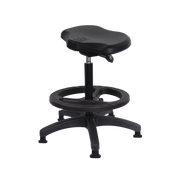 Polyurethane Ray Sit-Stand with Black Foot Ring in Black Polyurethane