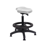 Polyurethane Ray Sit-Stand with Black Foot Ring in Gray Polyurethane