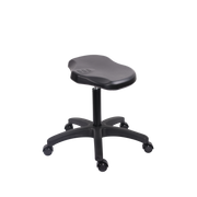 Polyurethane Ray Stool - Medium Bench Height with Casters in Black Polyurethane