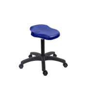 Polyurethane Ray Stool - Medium Bench Height with Casters in Blue Polyurethane