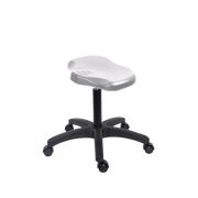 Polyurethane Ray Stool - Medium Bench Height with Casters in Gray Polyurethane