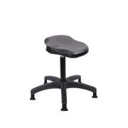 Polyurethane Ray Stool - Medium Bench Height with Stationary Glides in Black Polyurethane
