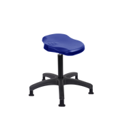 Polyurethane Ray Stool - Medium Bench Height with Stationary Glides in Blue Polyurethane