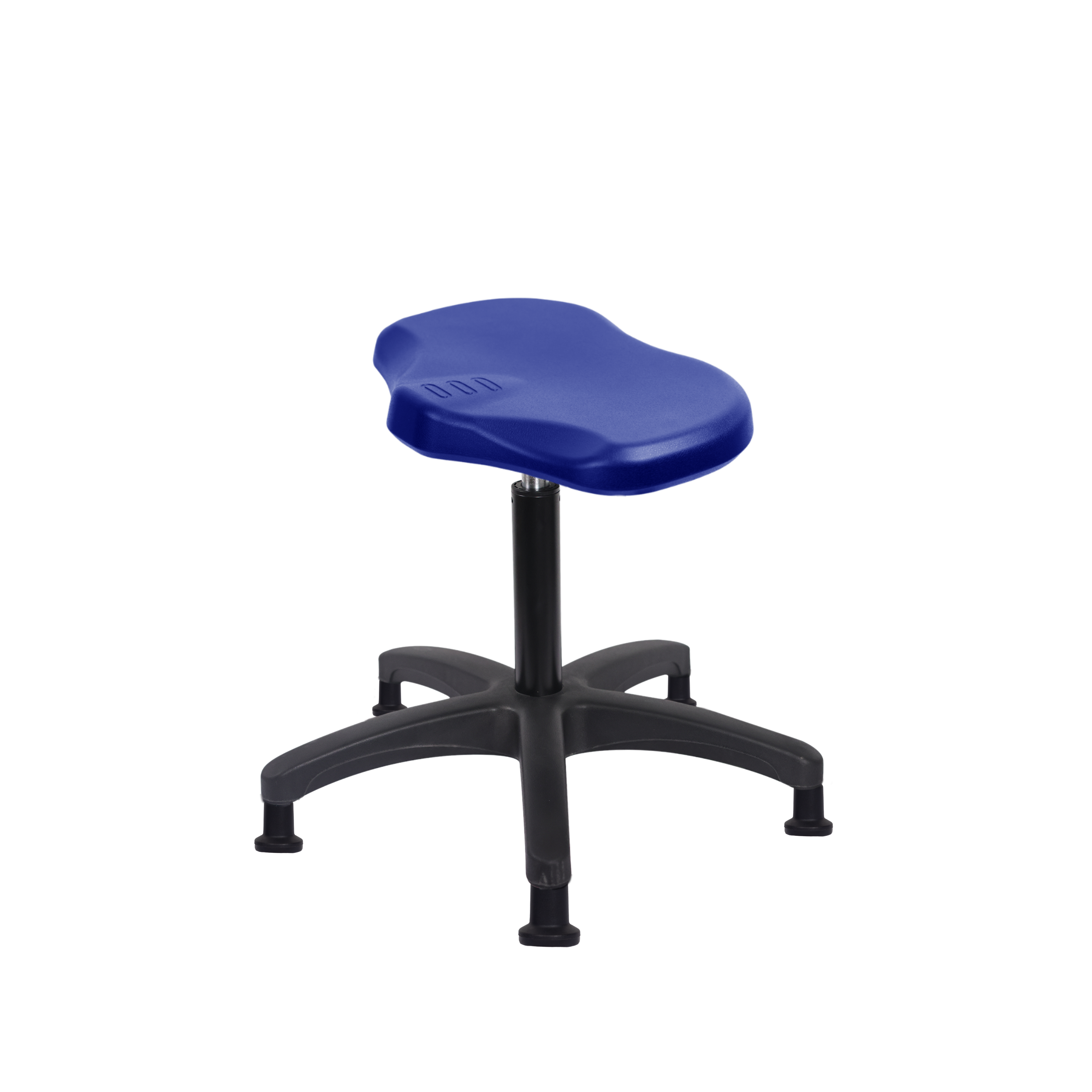 Polyurethane Ray Stool - Medium Bench Height with Stationary Glides in Blue Polyurethane