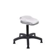 Polyurethane Ray Stool - Medium Bench Height with Stationary Glides in Gray Polyurethane